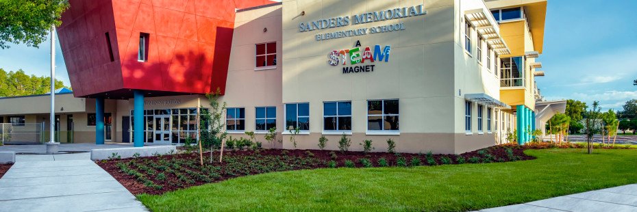 Sanders Mem Elementary, Pasco's 1st STEAM Magnet banner