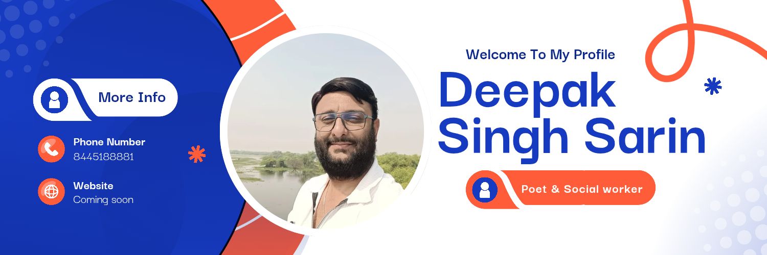 Deepak Sarin – Poet | Author | PAPA NGO Founder banner