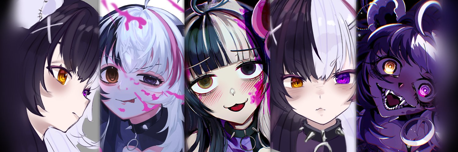 Bluusiin 💜🖤 vtuber banner