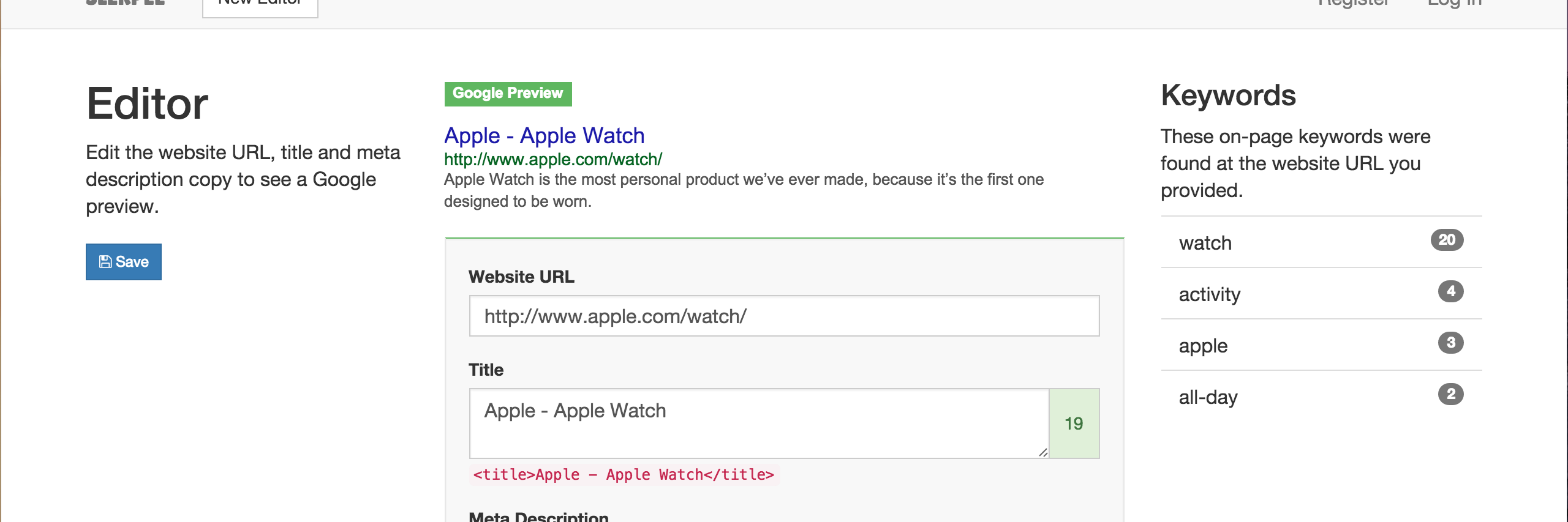 Slerpee SERP Tool banner