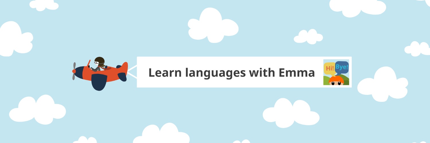 Learn languages Emma 🇺🇸🇳🇱🇪🇸🇵🇱🇩🇪🇫🇷🇹🇷 banner