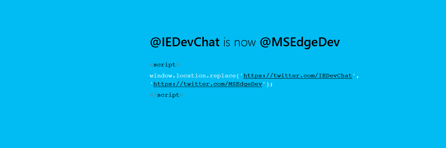 IE Dev Chat banner