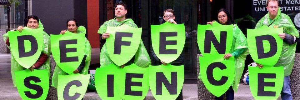 March Against Myths banner