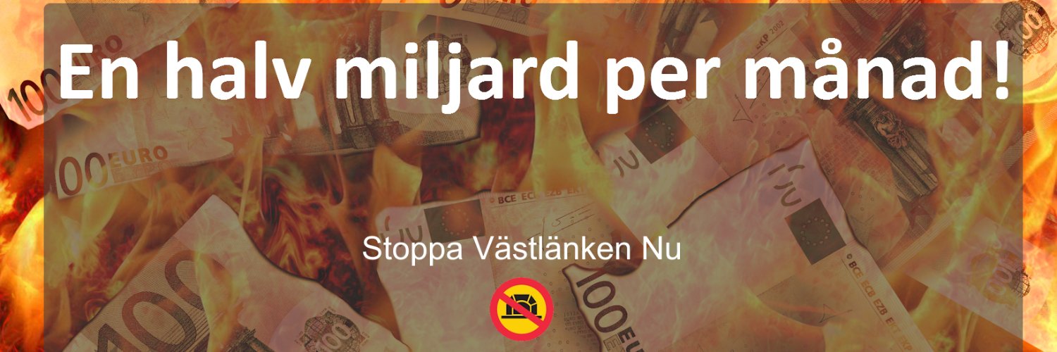 Stoppa Västlänken Nu banner