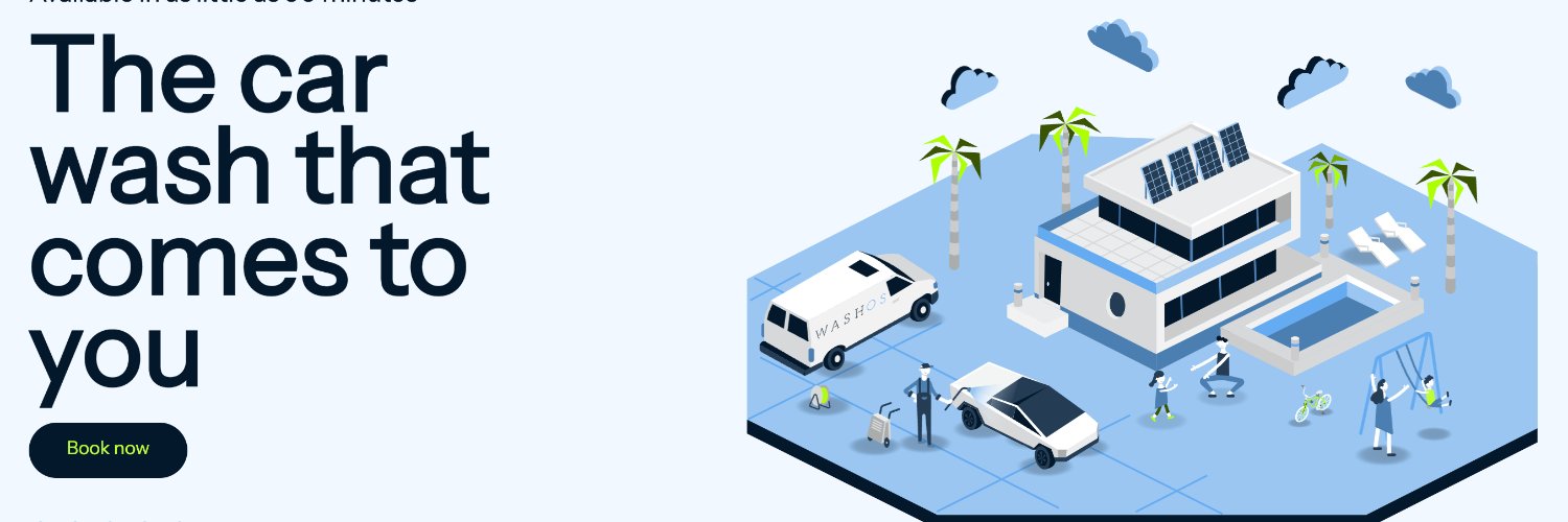 Washos - The car wash that comes to you banner