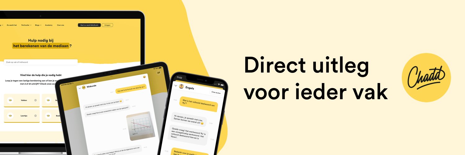 Mr. Chadd: Direct uitleg voor ieder vak banner