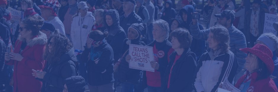 Texans for Vaccine Choice's banner