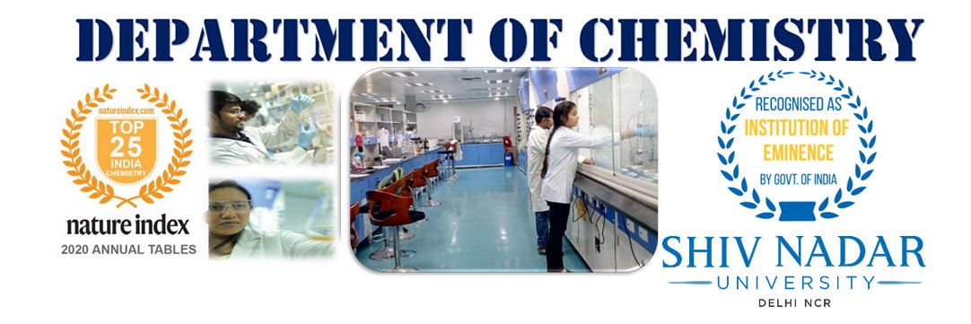 Chemistry, Shiv Nadar Institution of Eminence banner