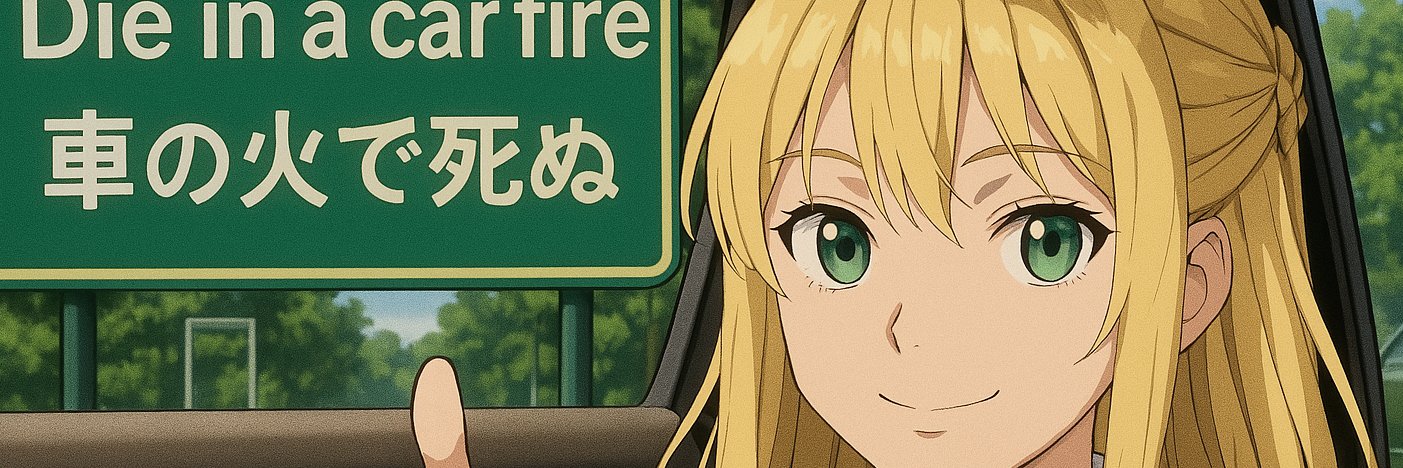 Brb cat on fire banner