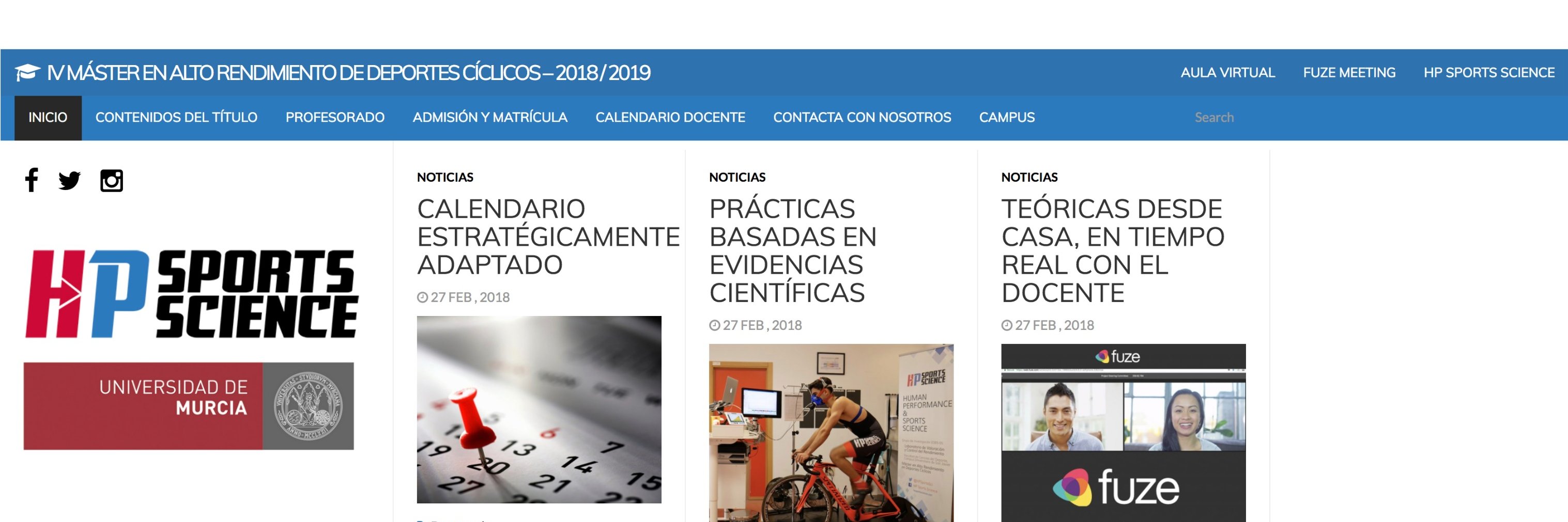 Máster Alto Rendimiento Deportes Cíclicos (@umu) banner