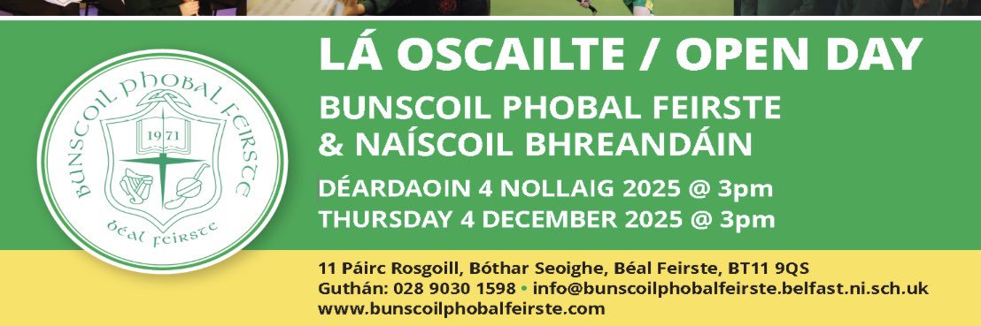 Bunscoil Phobal Feirste banner