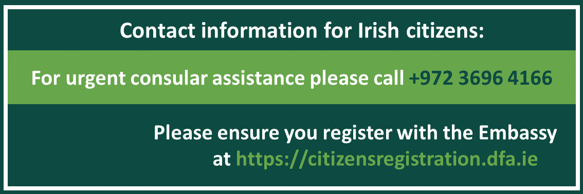 Irish Embassy Israel banner