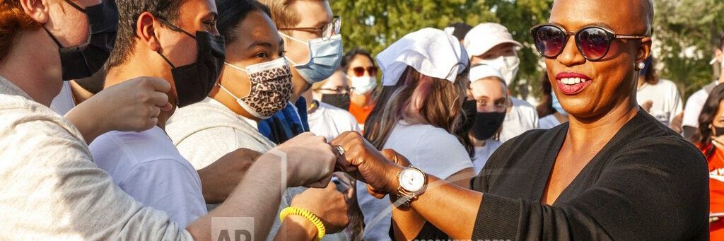 Ayanna Pressley's banner