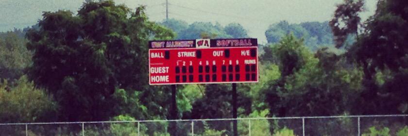 West A Softball banner