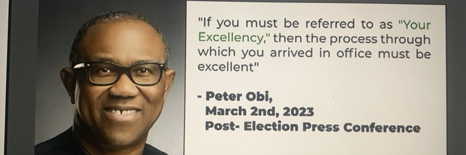 PETER OBI IS MY PRESIDENT Profile Banner