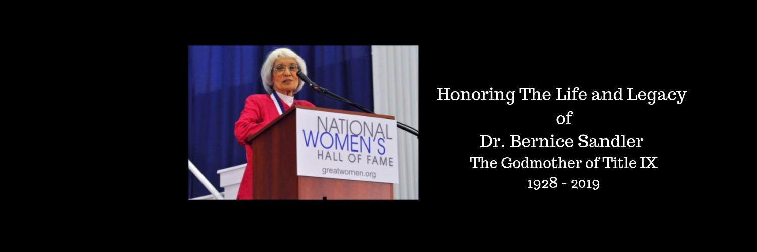 Dr. Bernice Sandler banner