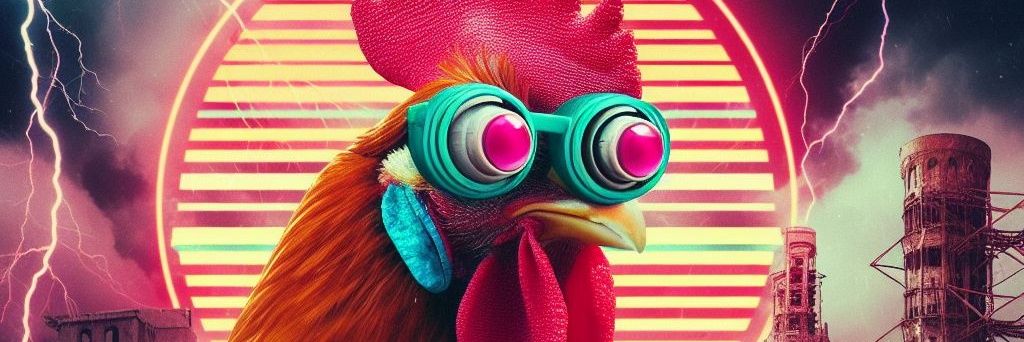 PostApocalyptic chicken banner
