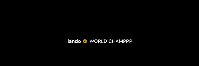 Viv¹ | LANDO NORRIS 2025 WORLD CHAMPION banner