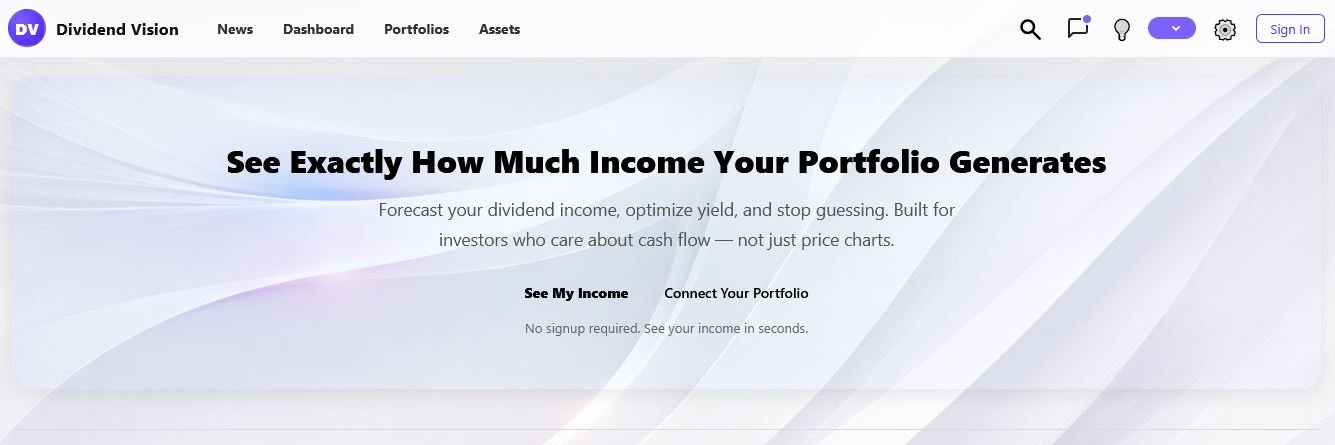 DividendVision.com banner