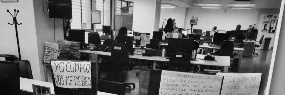 Trabajadores de Diario Popular banner