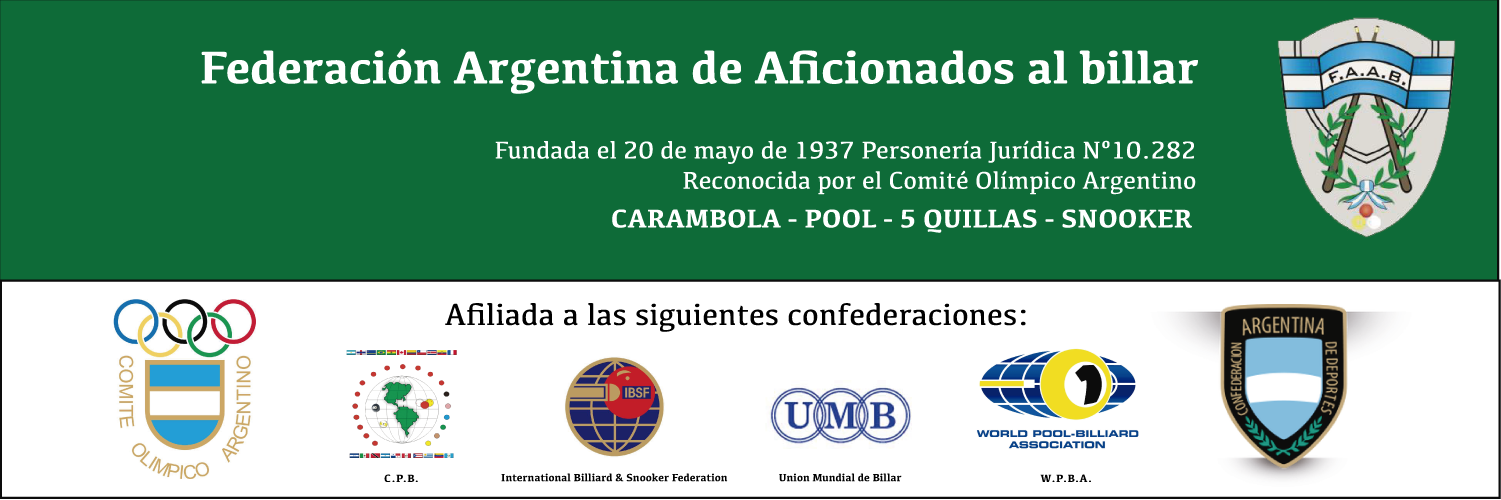Federacion Argentina de Aficionados al Billar banner
