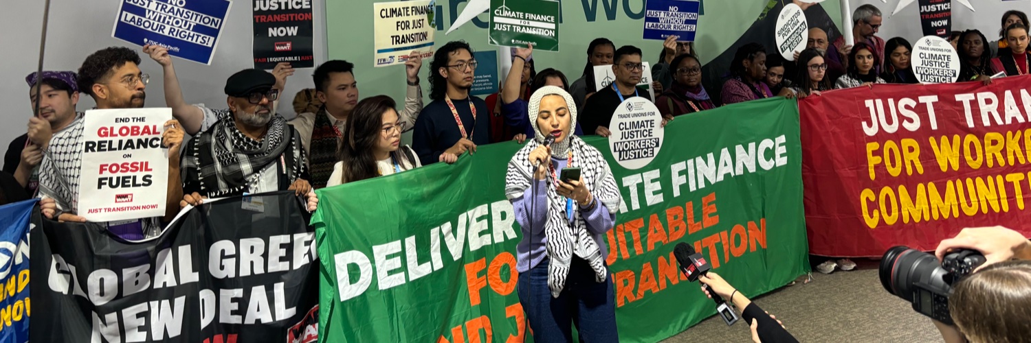 Demand Climate Justice's banner