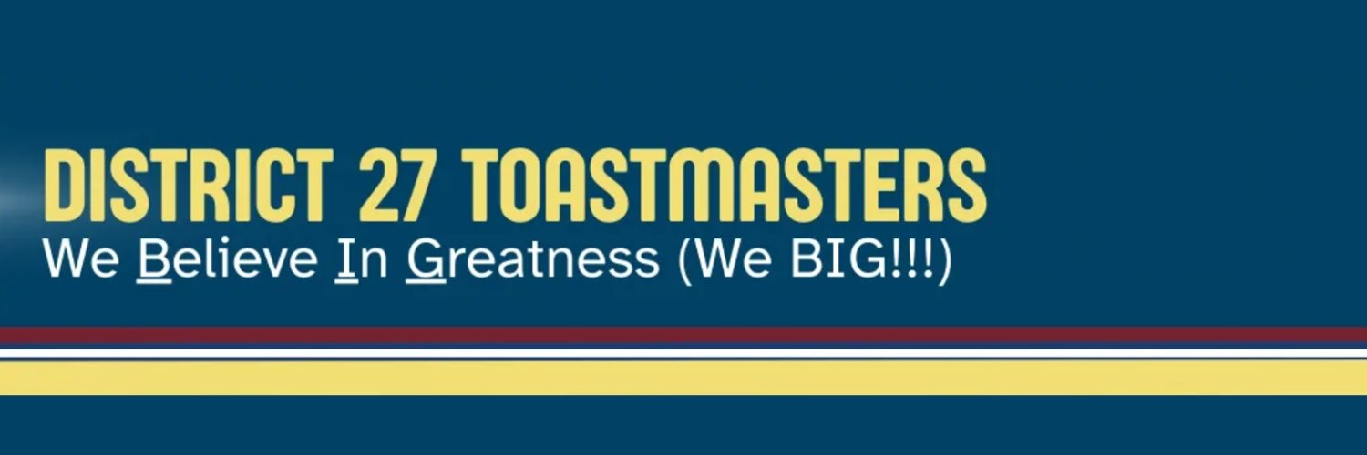 District 27 Toastmasters banner