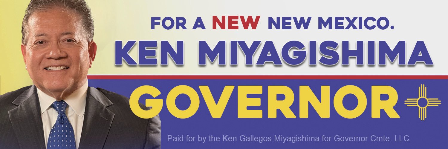 Ken Miyagishima for Governor of New Mexico banner