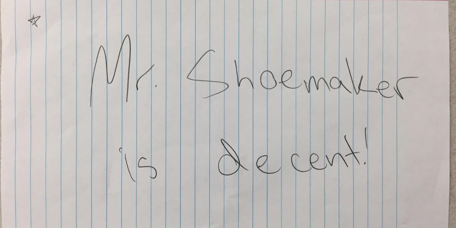 Mr. Shoemaker banner