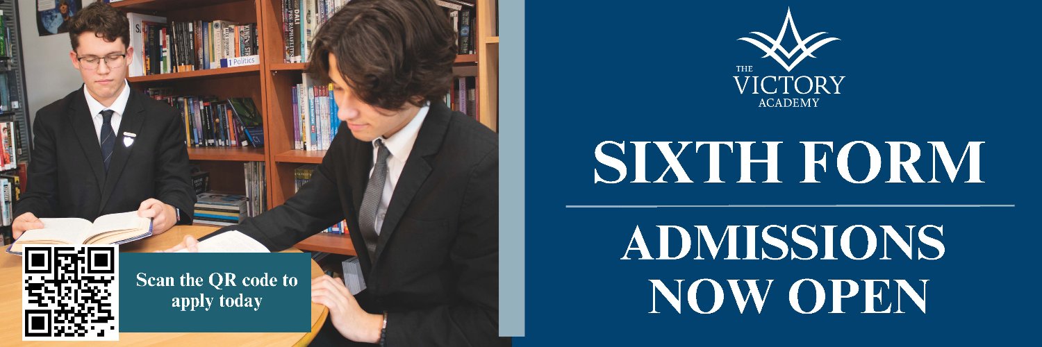 The Victory Academy banner