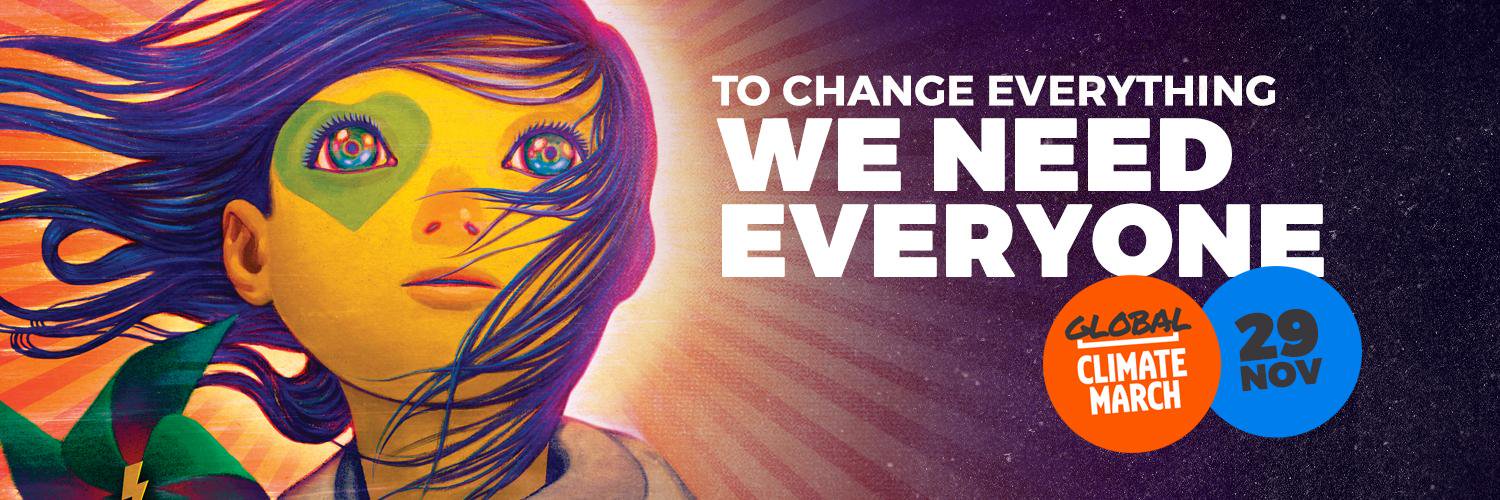 Global Climate March banner