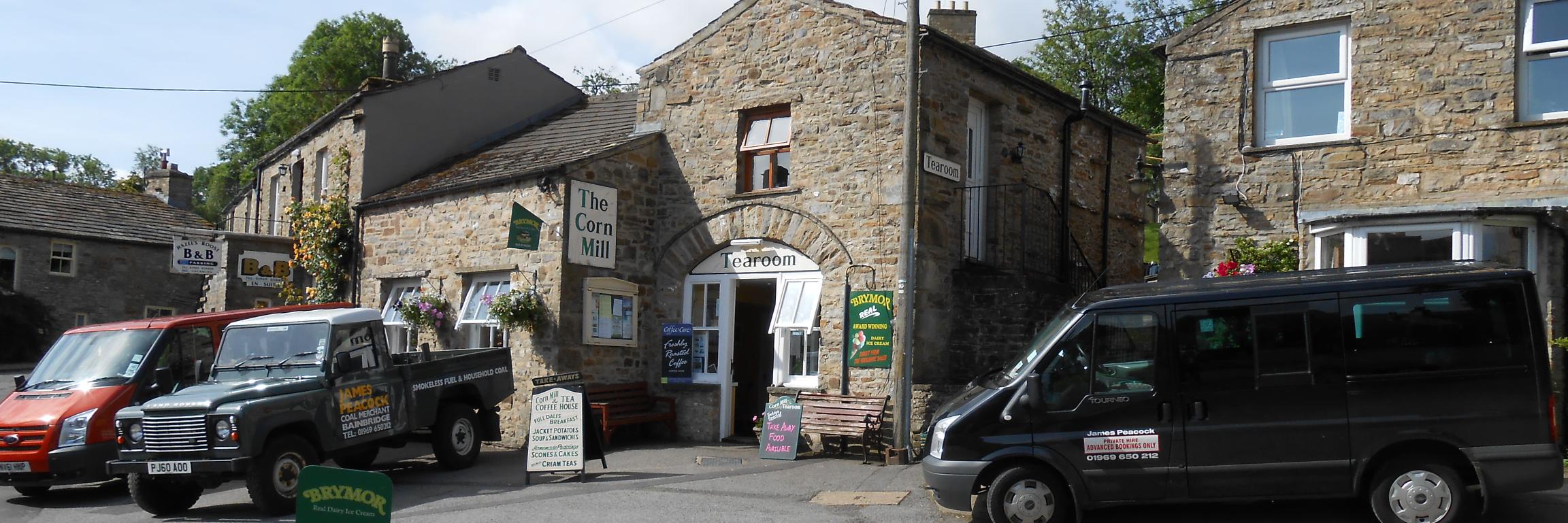 Corn Mill Tearoom, Bainbridge, Wensleydale banner