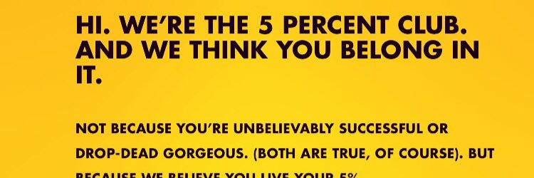 The 5 Percent Club banner