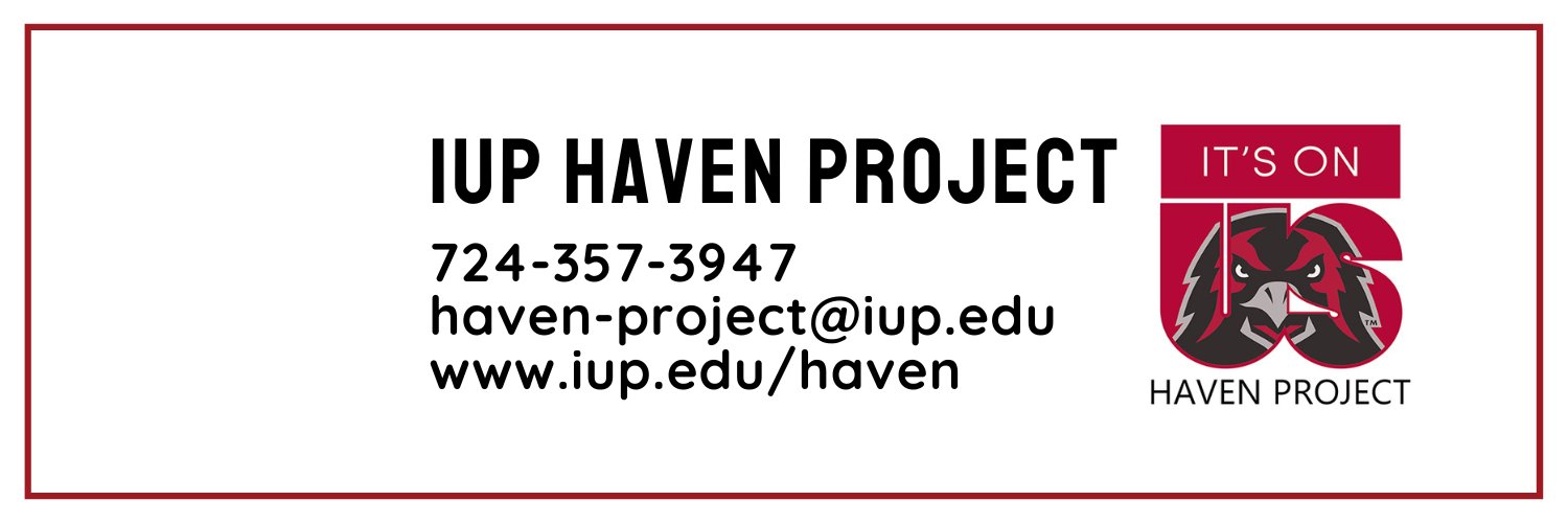 IUP Haven Project banner