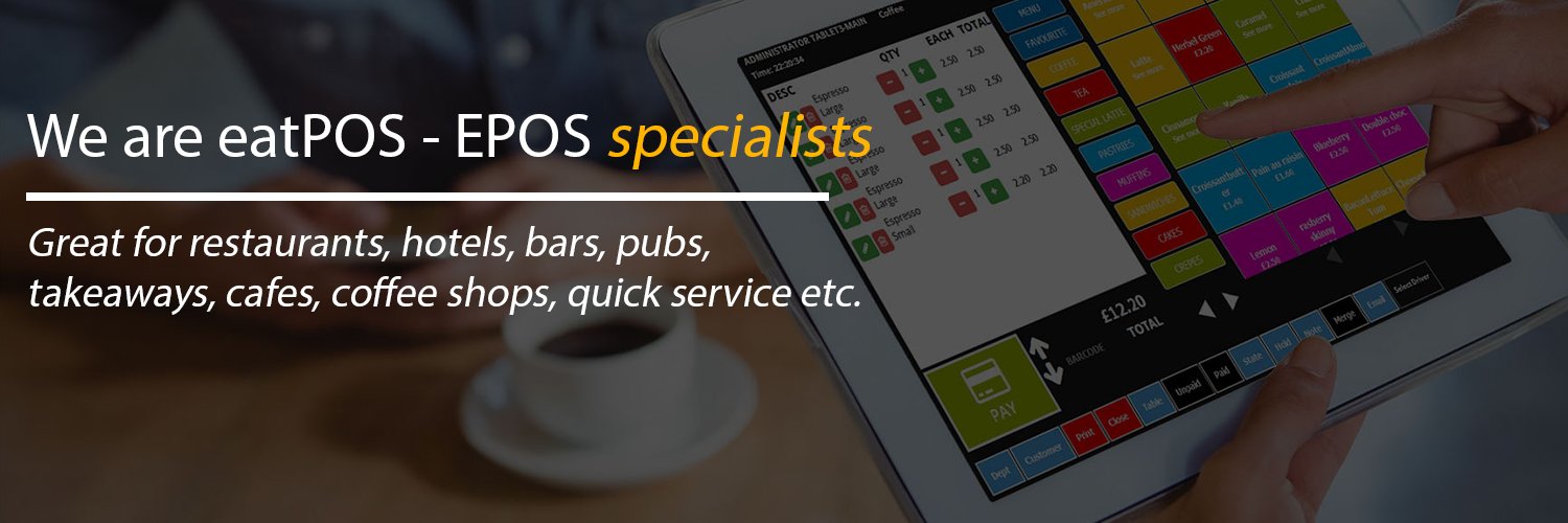 eatPOS Systems. NEW 2-IN-1 EPOS & Payment Device banner
