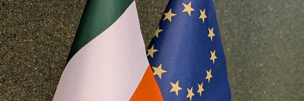 Ireland In The EU's banner