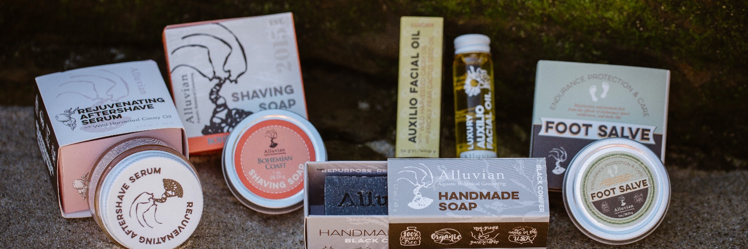 Alluvian-handcrafted, natural skincare banner