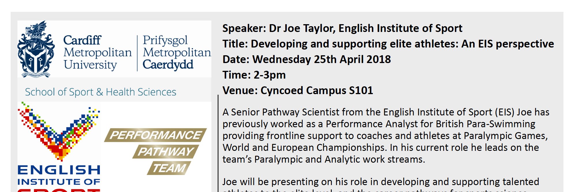 CardiffMet CSSHS R&I banner