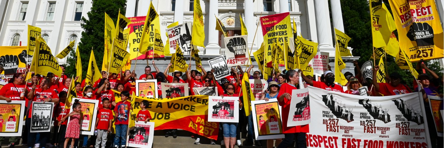 California Fast Food Workers Union banner