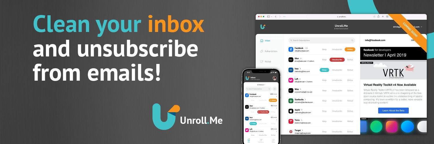 Unroll.Me - Easy Email Cleanup banner
