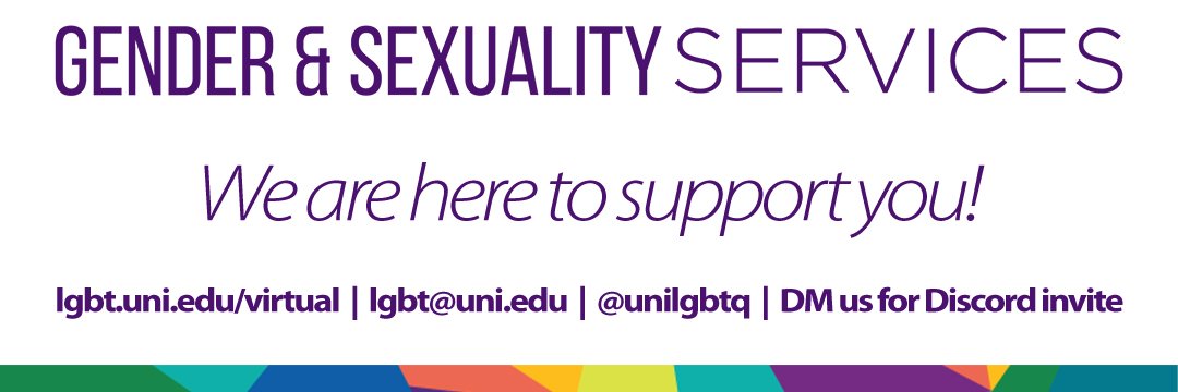 UNI Gender & Sexuality Services banner