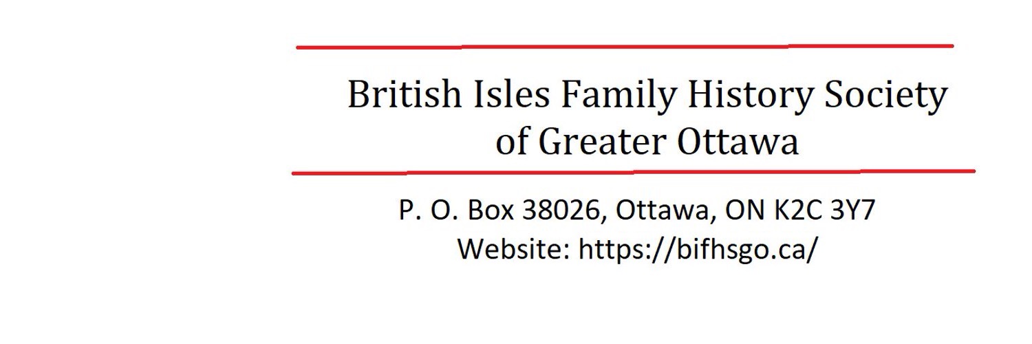 British Isles FHS of Greater Ottawa banner