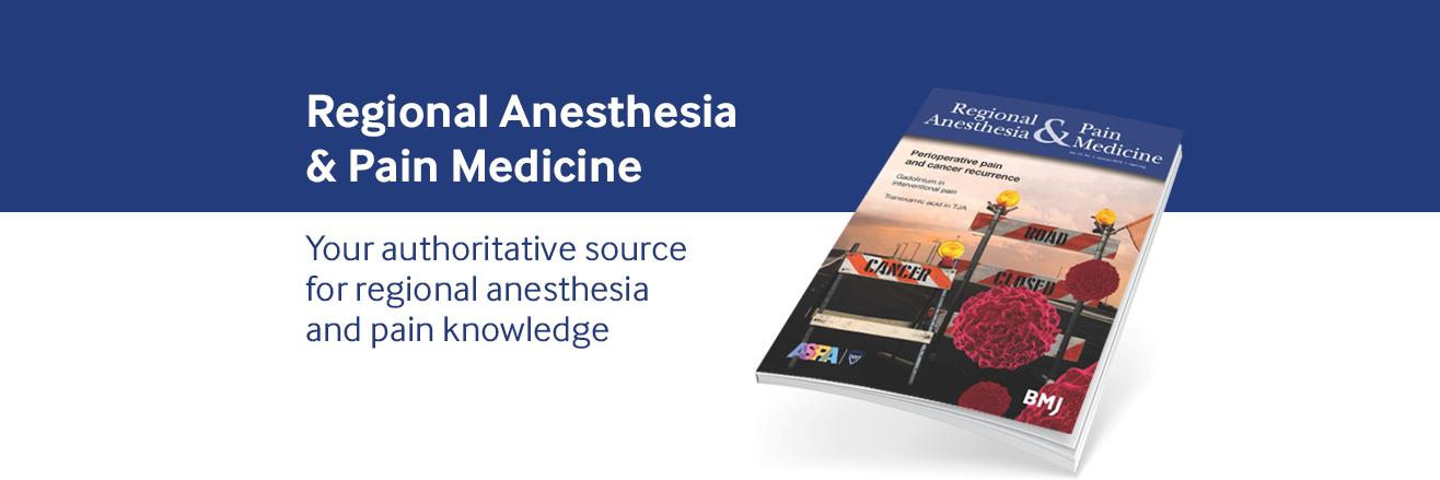 Regional Anesthesia & Pain Medicine's banner