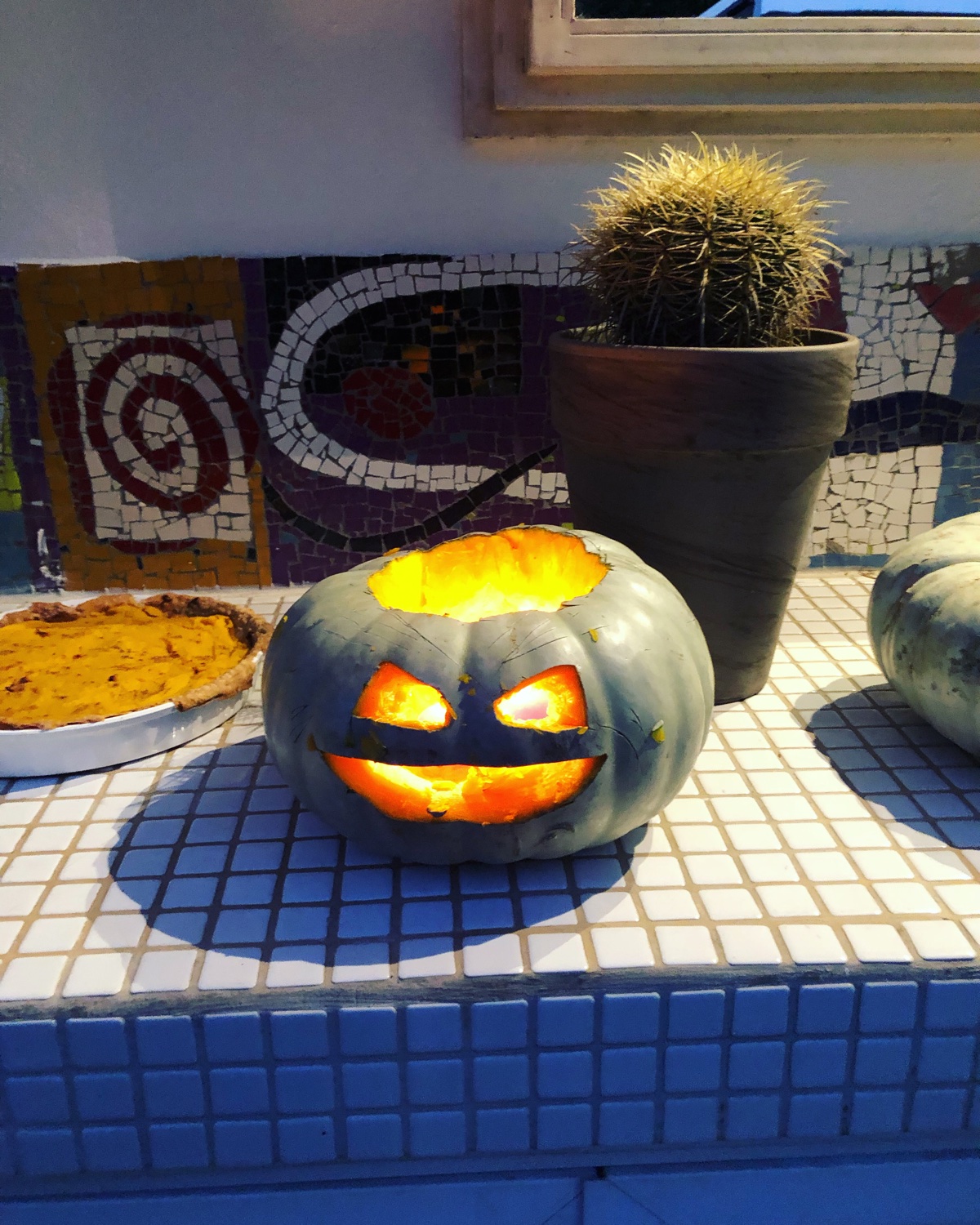 Woman behind a book banner