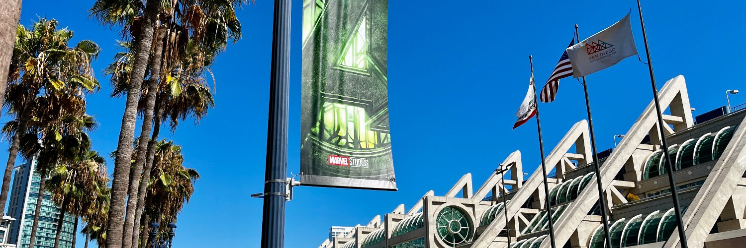Outside Comic Con banner