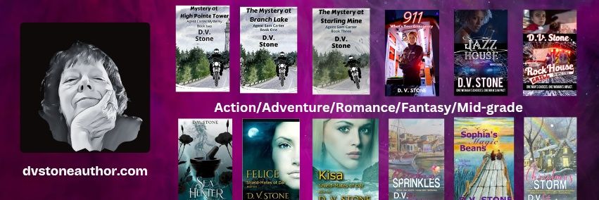 D.V. Stone Author, Blogger, Glamper banner