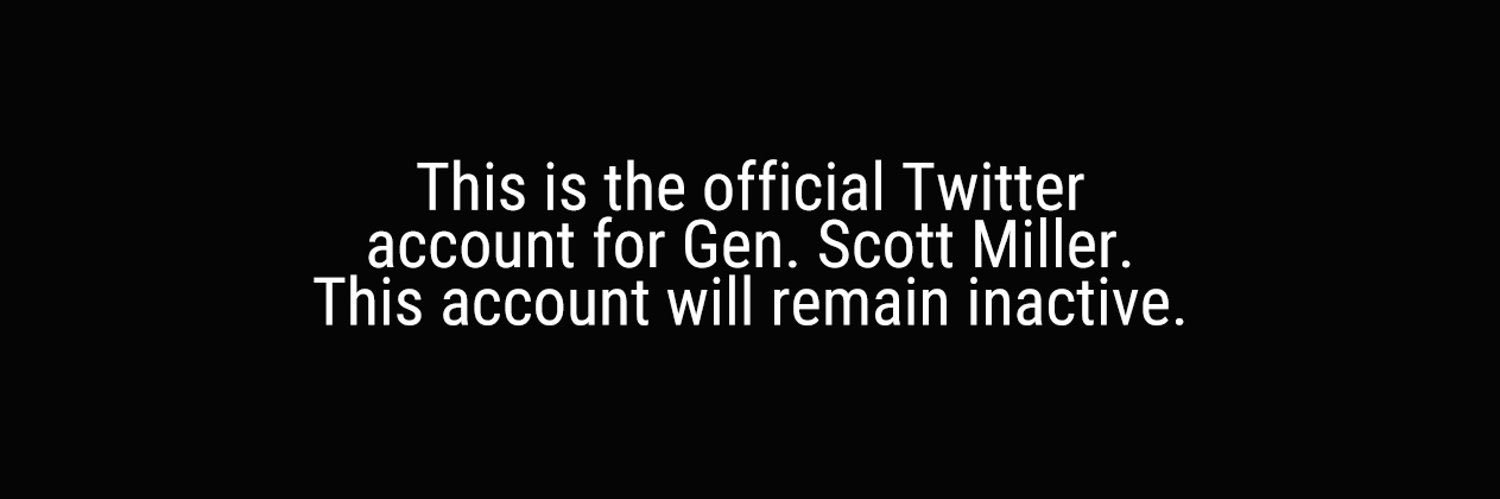 GEN Scott Miller banner