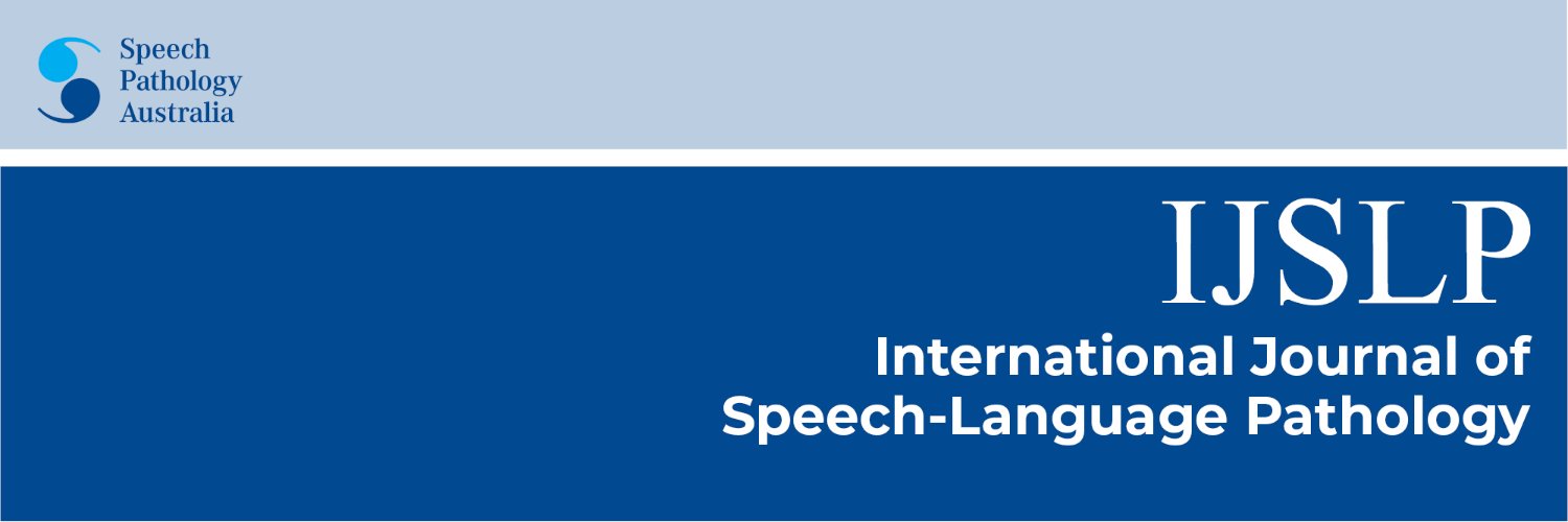 International Journal of Speech-Language Pathology banner