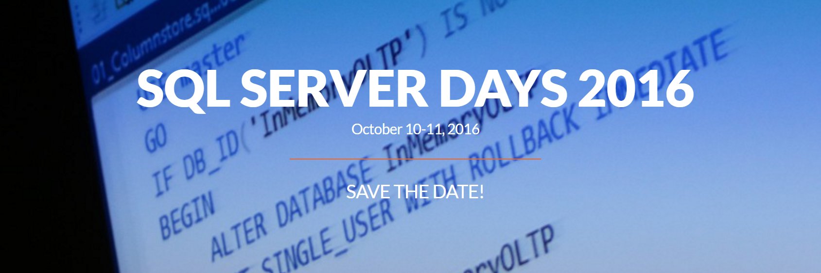 sqlserverdays's profile banner image
