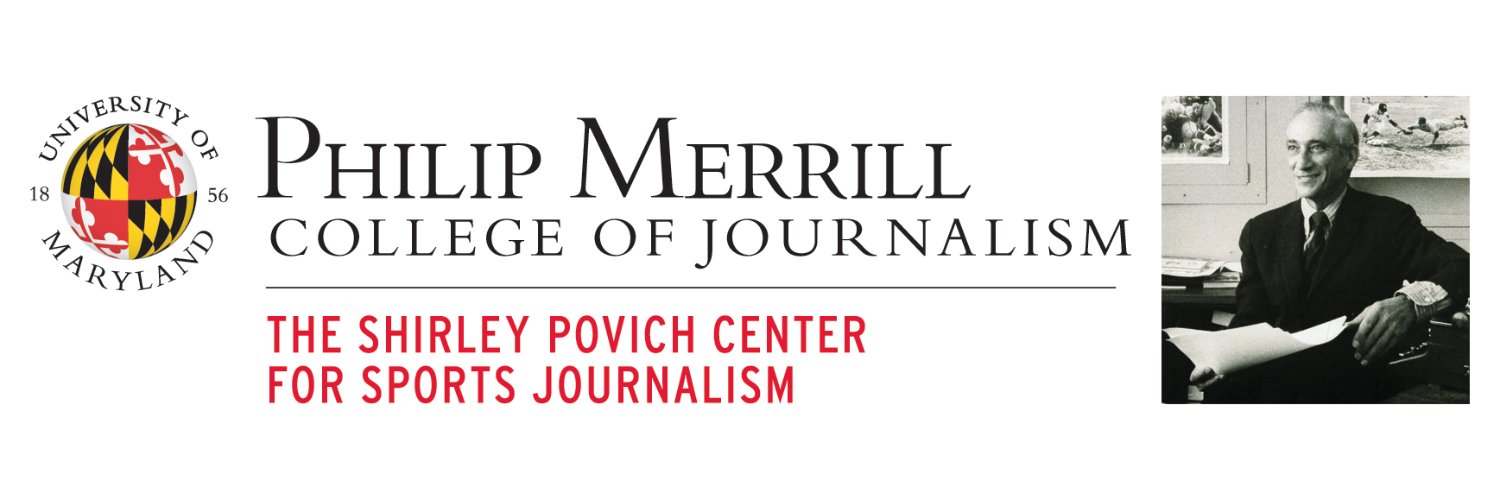 The Shirley Povich Center for Sports Journalism's banner